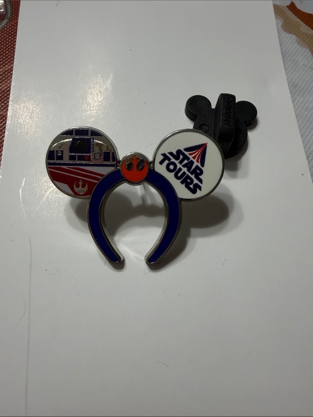 Disney star tours Mickey Ear Hat Pin - Blue, White & Red